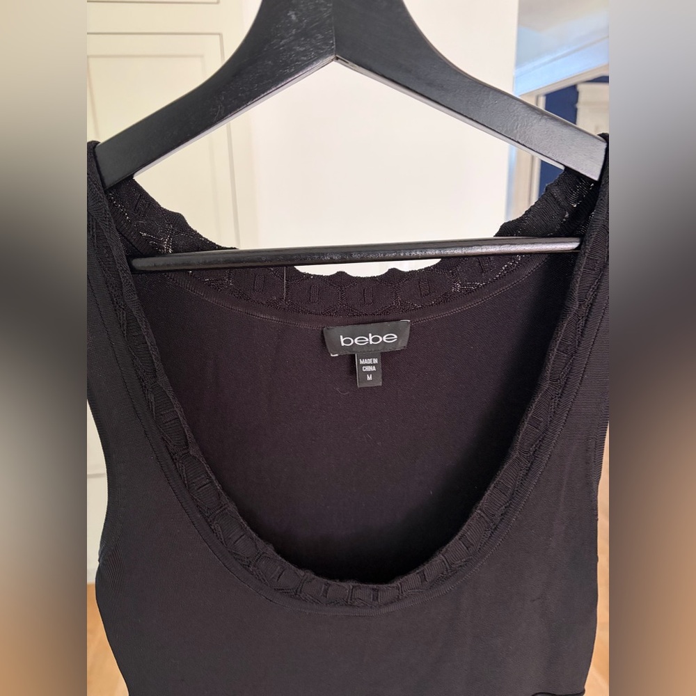 Vintage bebe Black Sleeveless Ruffled Tiered Dress - Picture 4 of 6